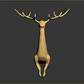 Golden Geometric Deer Sculpture With Shiny Metallic Finish For Modern Decor