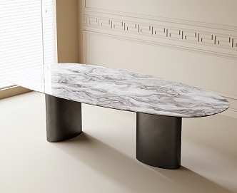 Marble dining table 3d model