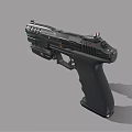 Black Modern Tactical Pistol With Ergonomic Grip And Tactical Attachments Design