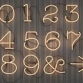 Modern Creative Wall Decor With Neon Numbers Symbols on Striped Wall