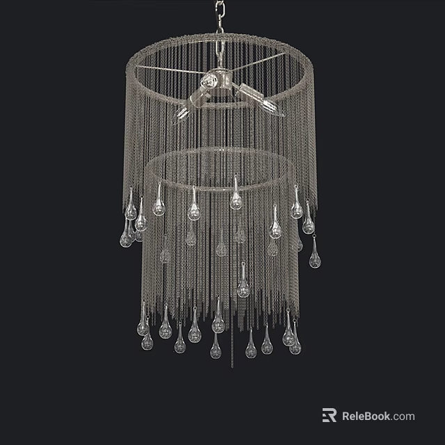 Elegant Crystal Chandelier With Multi Layer Structure And Hanging Pendants For Indoor Decoration 3d model 
