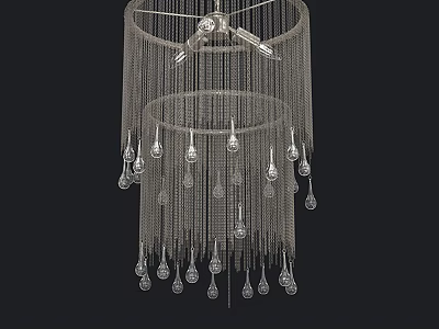 Elegant Crystal Chandelier With Multi Layer Structure And Hanging Pendants For Indoor Decoration 3d model