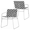 Modern Black Chairs with Metal Frame and Leather Seat Design