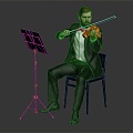 modern man player violin player ancient musical instrument 3d model