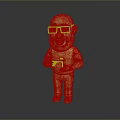 Cartoon Male Character With Bald Head Red Beard Wearing Pink Shirt Holding Black Camera