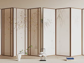 new chinese style screen 3d model