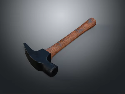 High Quality Hardware Tools Hammer With Wooden Handle And Metal Head 3d model