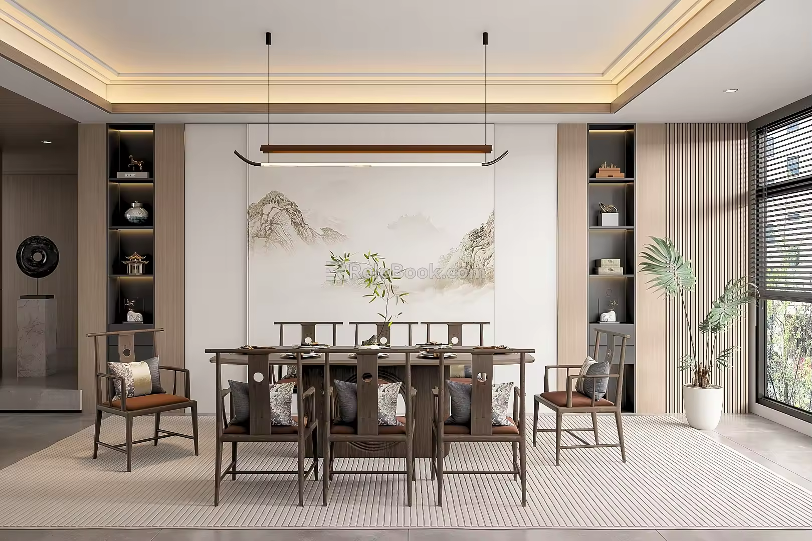 New Restaurant Dining Table and Chair 3d model
