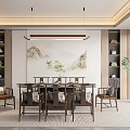 New Restaurant Dining Table and Chair 3d model