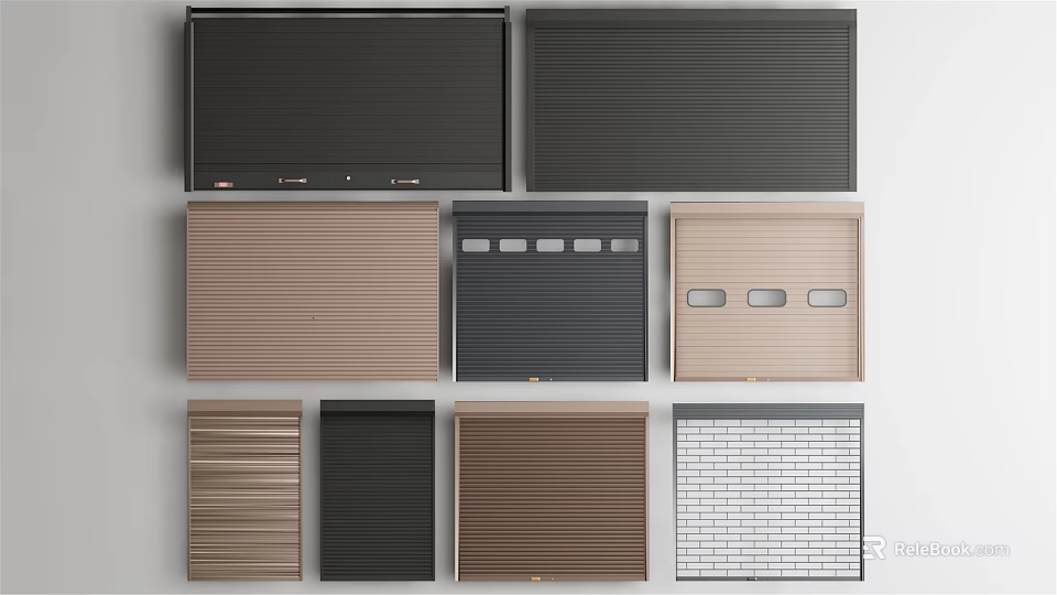 Various Modern Door Panel Designs With Different Colors Textures And Patterns 3d model