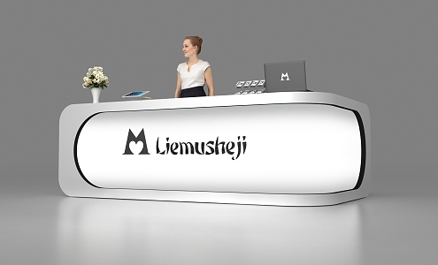 Modern reception desk 3d model