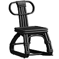 Modern Black Rattan Chair Featuring Woven Details And Ergonomic Structure For Home Use