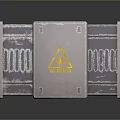 Metal Daily Living Supplies Box With Blue Label And Warning Sign Design