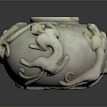 White Ceramic Vase With Intricate Animal Sculptures And Classic Design Details