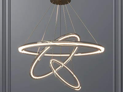 Modern Circular Ring LED Chandelier With Metallic Frame For Contemporary Interior 3d model