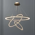 Modern Circular Ring LED Chandelier With Metallic Frame For Contemporary Interior 3d model