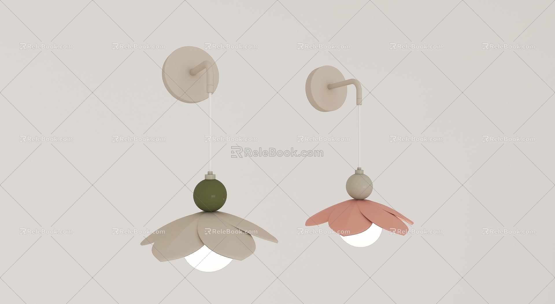 Simple cream wind wall lamp 3d model