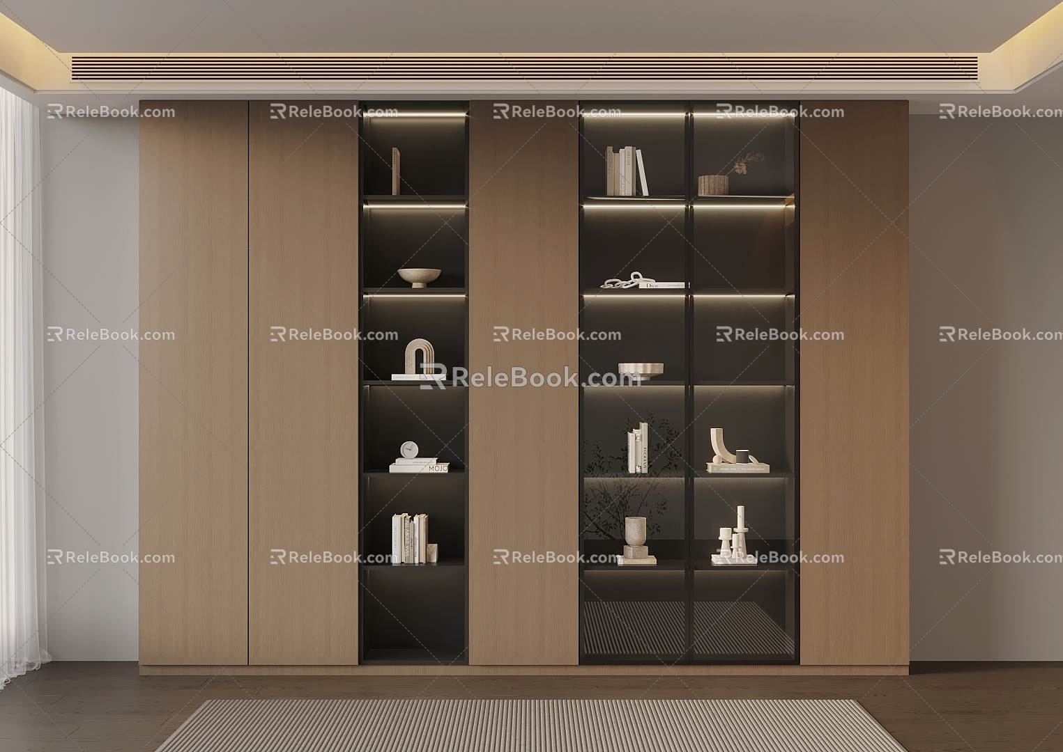 Italian Minimalist Bookcase 3d model