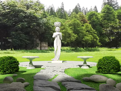 New Chinese style courtyard landscape sketch 3d model
