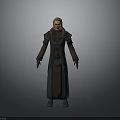 Detailed 3D Fantasy Character Wearing Long Robe With Green Red Design