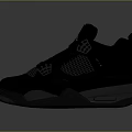 Black High Top Jordan Sneakers With Mesh Design And Gray Sole