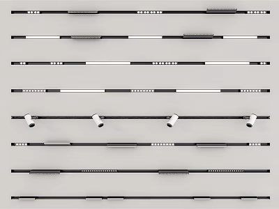 Modern Grille Lights With Various Designs And Sizes For Indoor Ceiling Lighting 3d model