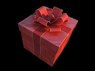 Red Gift Box With Large Decorative Bow For Festive Present Packaging 3d model