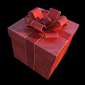 Red Gift Box With Large Decorative Bow For Festive Present Packaging