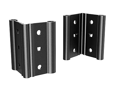 Black Iron Metal Brackets With Mounting Holes For Furniture Support 3d model