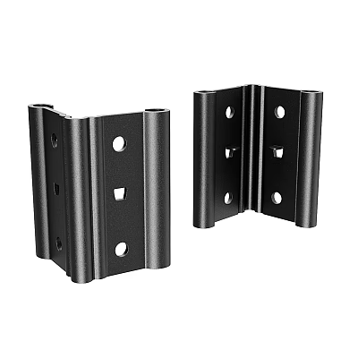 Black Iron Metal Brackets With Mounting Holes For Furniture Support 3d model