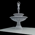 Classic White Two Tier Garden Fountain With Elegant Top Statue