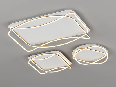 Modern Geometric Ceiling Lights Set For Home 3d model