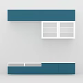Modern Blue And White Kitchen Cabinets With Upper Lower Design And Open Shelves
