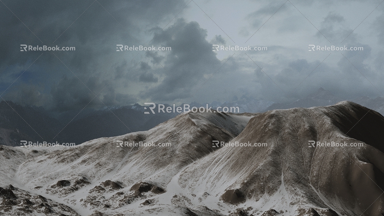 Volcano Snow Mountain Range Mountain 3d model