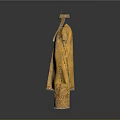 Traditional Golden Robe and Hat with Ornate Patterns and Tassel Accents