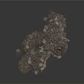 Scattered Construction Rubble With Crushed Stones Broken Bricks And Concrete Chunks 3d model