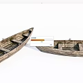 Two Vintage Wooden Boats With Traditional Plank Structure And Classic Seats
