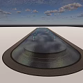 Outdoor Garden Decorative Ornament With Circular Water Feature And Stone Steps
