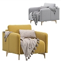 Modern Single Sofa Fabric Single Sofa 3d model