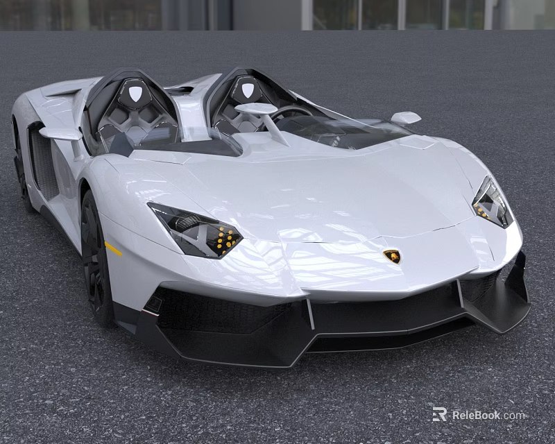 White Convertible Sports Car With Sleek Aerodynamic Design And Stylish Front Headlights 3d model 