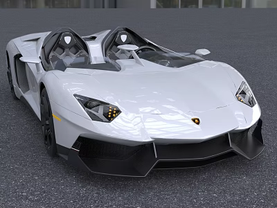 White Convertible Sports Car With Sleek Aerodynamic Design And Stylish Front Headlights 3d model