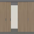 Modern Wooden Sliding Doors With Black Handles In Minimalist Interior Design
