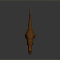 Realistic Tyrannosaurus Rex Dinosaur Model With Brown Skin Open Mouth Yellow Eyes And Gray Background