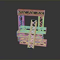 Iron frame large iron frame iron frame house factory industrial iron frame iron ladder rigid ladder work frame rigid scaffold 3d model