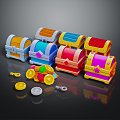 Cartoon Box Treasure Box Treasure Box Jewelry Box 3d model