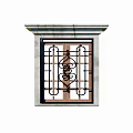 Colored glazed flower window Colored flower window European style flower window Republic of China window window 3d model