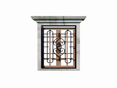Colored glazed flower window Colored flower window European style flower window Republic of China window window 3d model