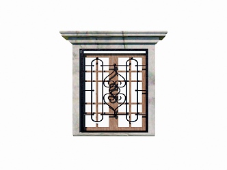 Colored glazed flower window Colored flower window European style flower window Republic of China window window 3d model