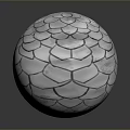 White Decorative Sphere With Intricate Scaly Textured Surface And Modern Design