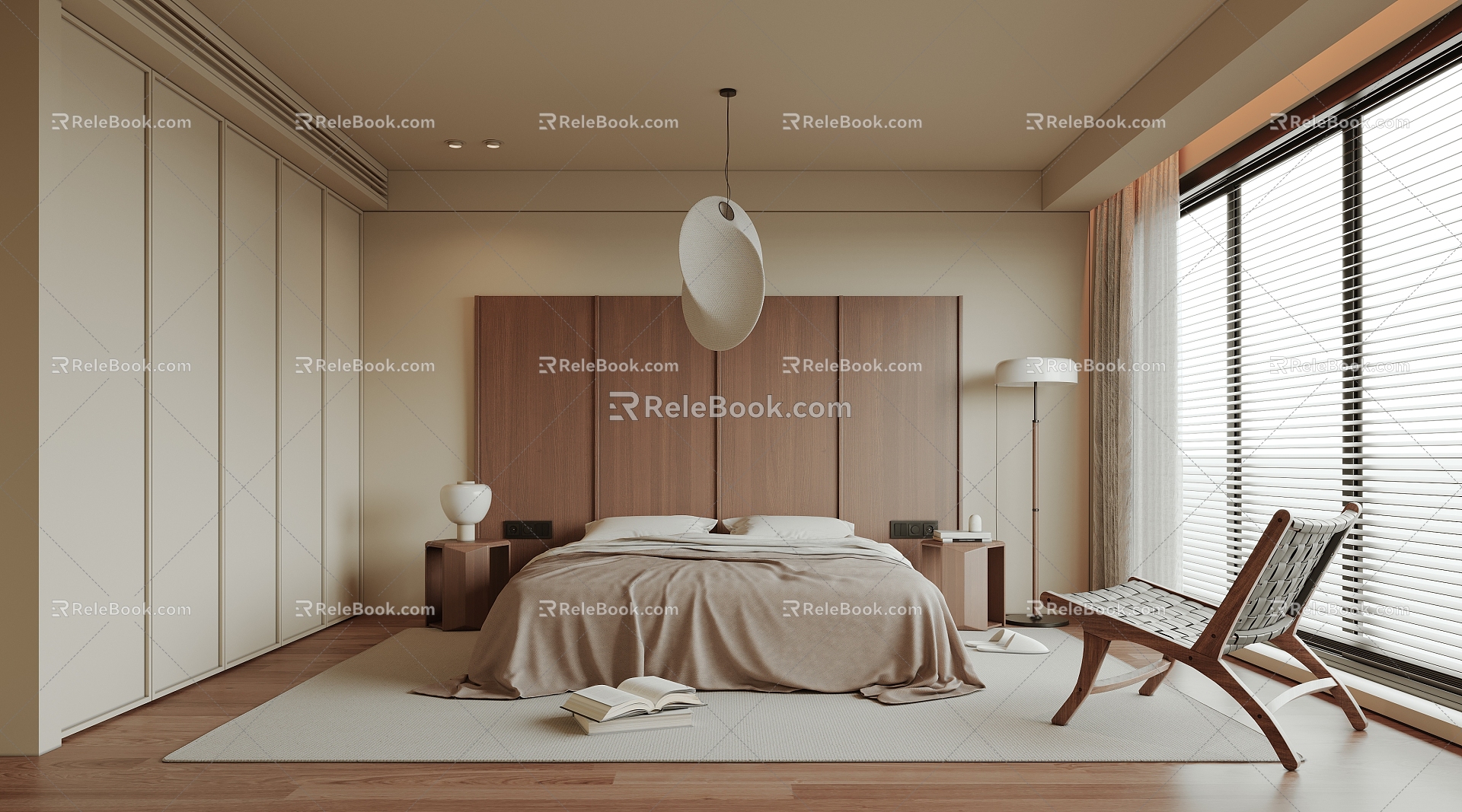 Modern Bedroom Middle Home Master Bedroom 3d model